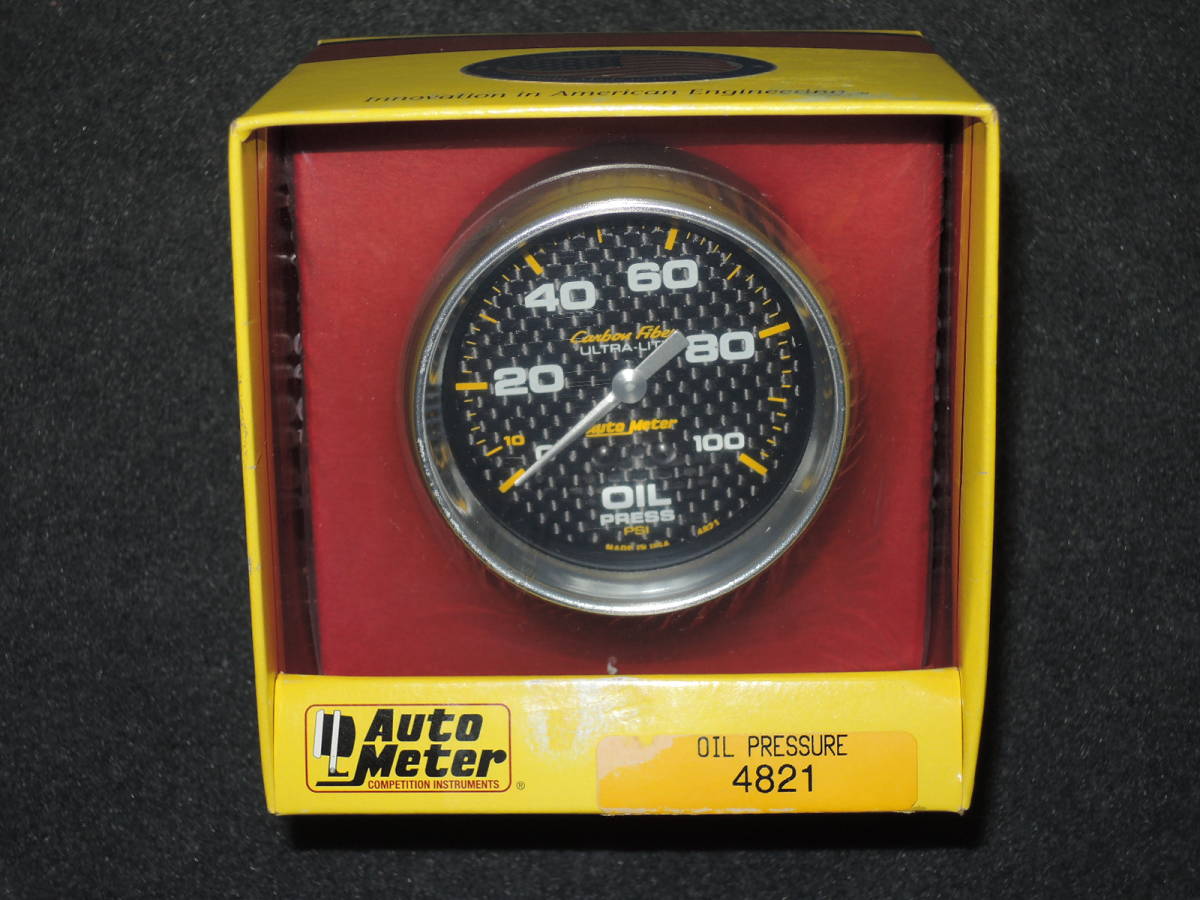  auto meter carbon fibre oil pressure gauge 4821