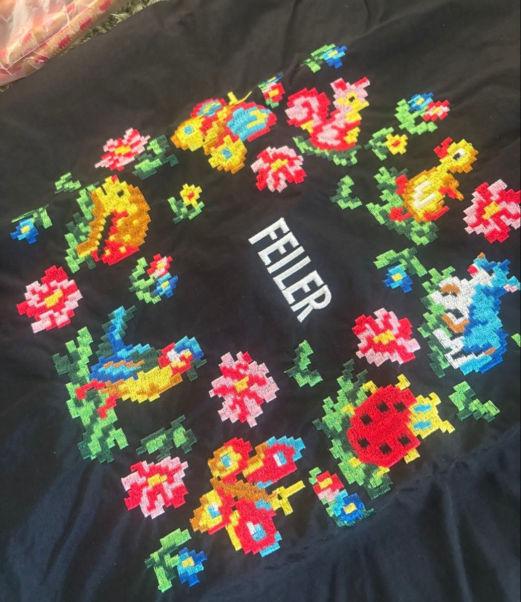 刺繍 トートバッグ ブラック ボールアンドチェーン フェイラー 刺繍 トートバッグ ブラック ボールアンドチェーン フェイラー