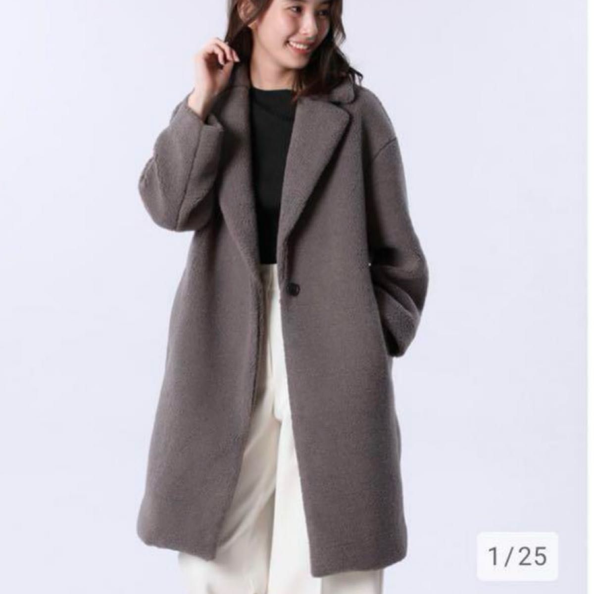 PLST プラステ テディベアコート ボア チェスターコート S 美品 PLST プラステ テディベアコート ボア チェスターコート S 美品