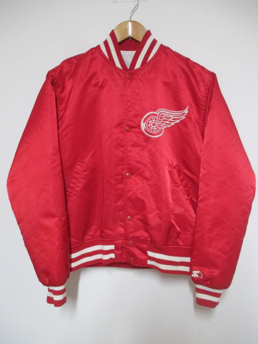 USA made starter NHL Red Wing s cotton inside nylon stadium jumper M size 