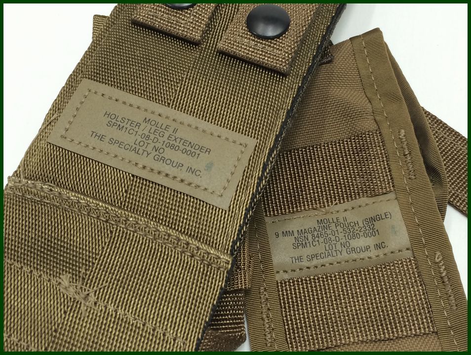 okinawa　base　米軍　実物　米海兵隊　PISTOLMAN POCKET SET　HOLSTER/LEG　MOLLEⅡ 9MM マガジンポーチ　未使用品_画像3