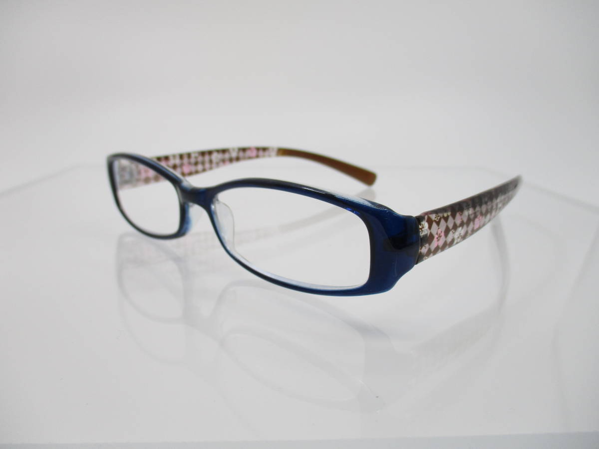 海外最新 老眼鏡 +1.5 シニアグラス 眼鏡 同色同柄 ケース付 ブルー
