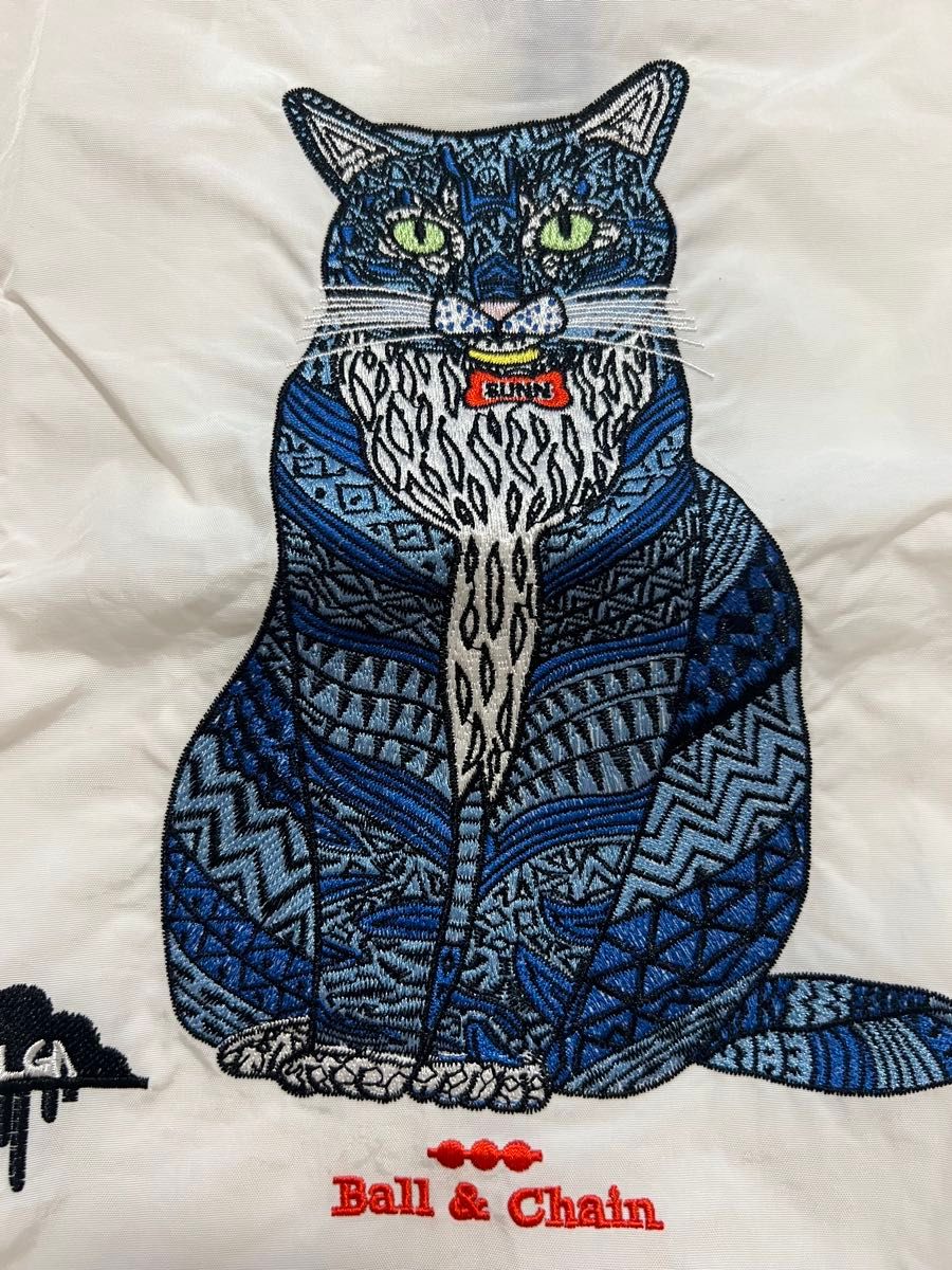 &ellecy アンドエルシー 浮世絵 猫 刺繍 チェック柄 ブルゾン　美品 &ellecy アンドエルシー 浮世絵 猫 刺繍 チェック柄 ブルゾン 美品