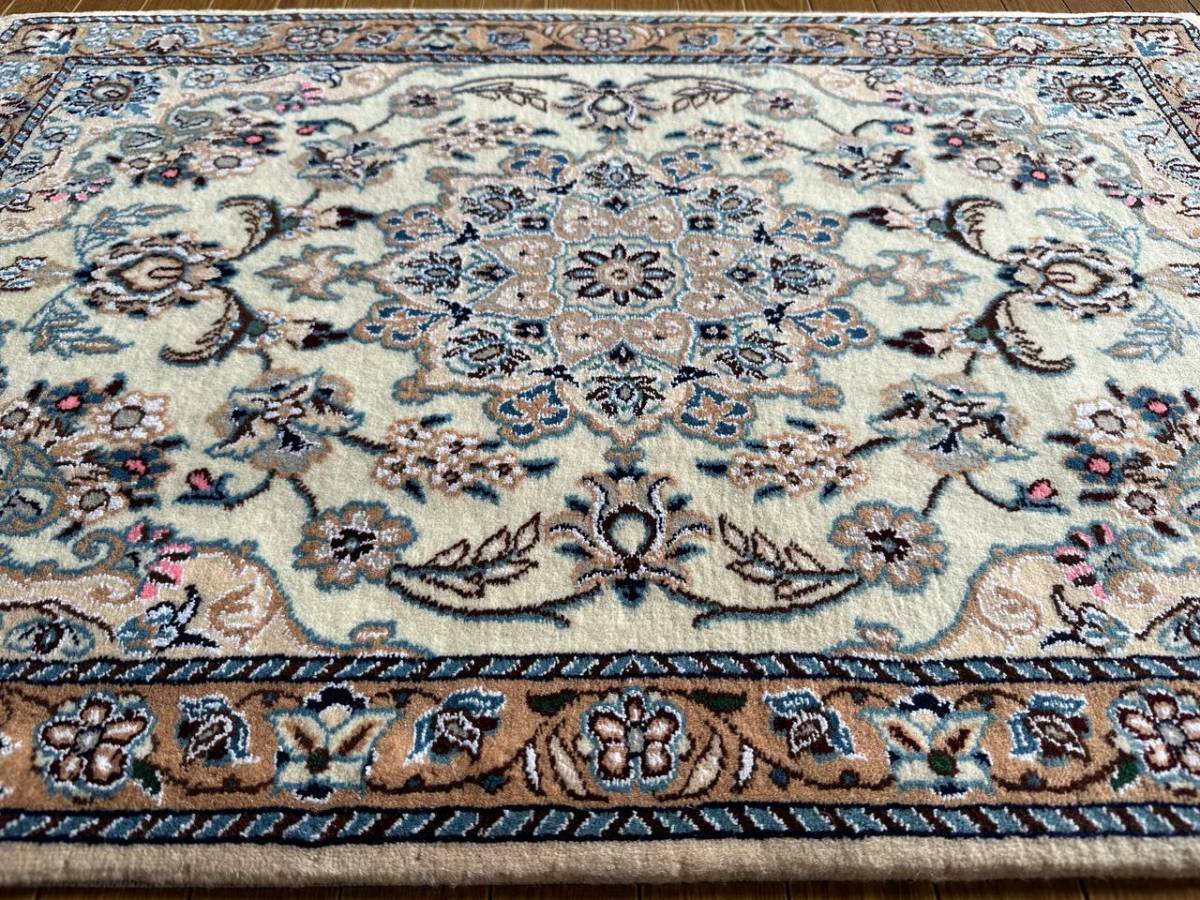 88×58】イラン直輸入☆ナイン産ペルシャ絨毯・カーペット・ラグ 88×58】イラン直輸入☆ナイン産ペルシャ絨毯・カーペット・ラグ