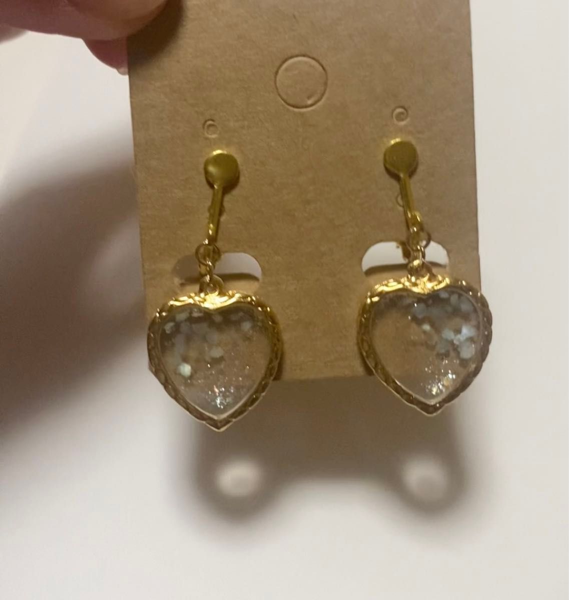 イヤリング アクセサリー ゴールド ハート ハンドメイド