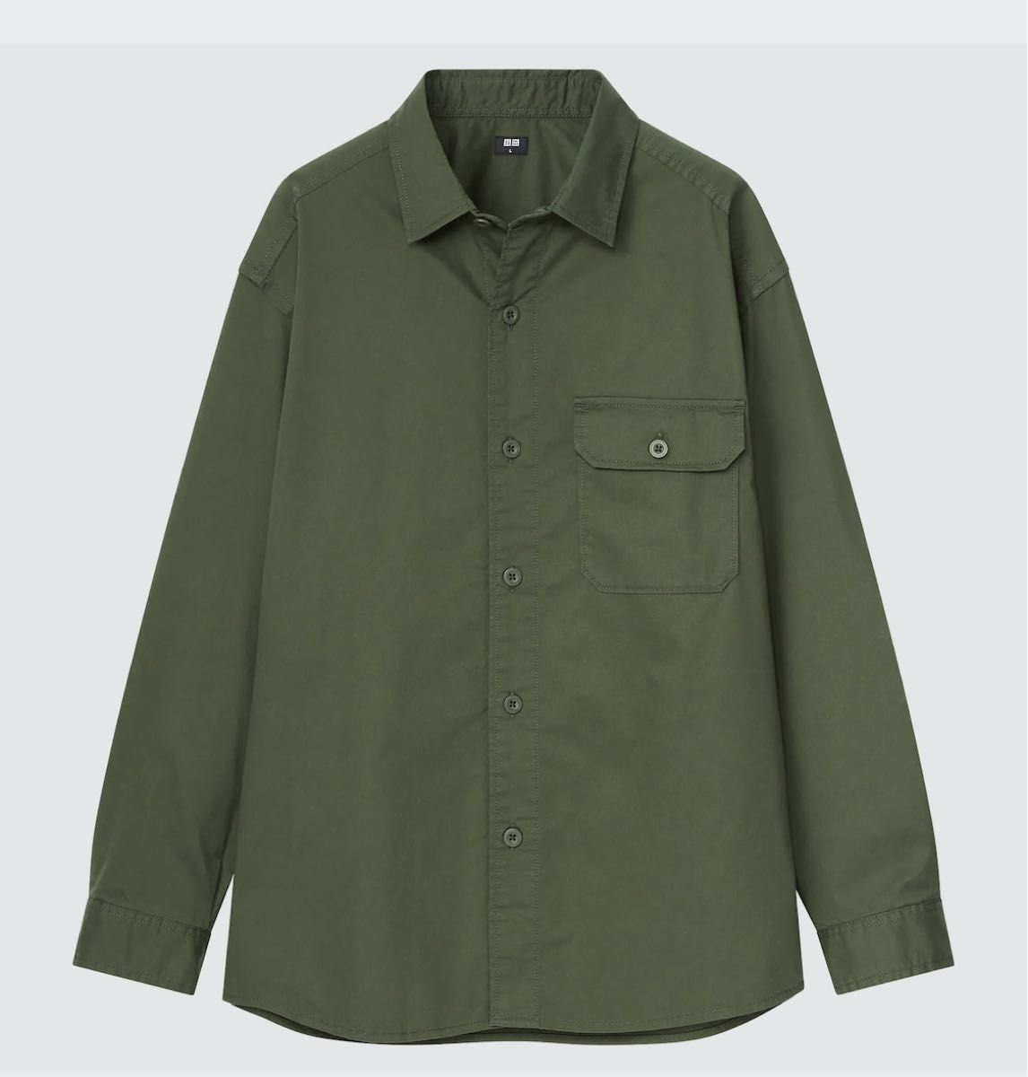 UNIQLO ストレッチツイルオーバーサイズシャツ オリーブ UNIQLO ストレッチツイルオーバーサイズシャツ オリーブ
