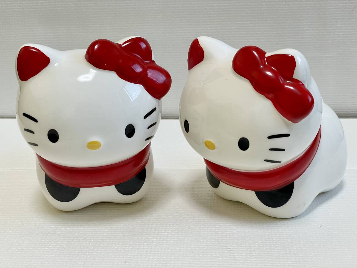 ハローキティ 陶器製 貯金箱「狛犬」2対セット 開運・お正月 ハローキティ 陶器製 貯金箱「狛犬」2対セット 開運・お正月