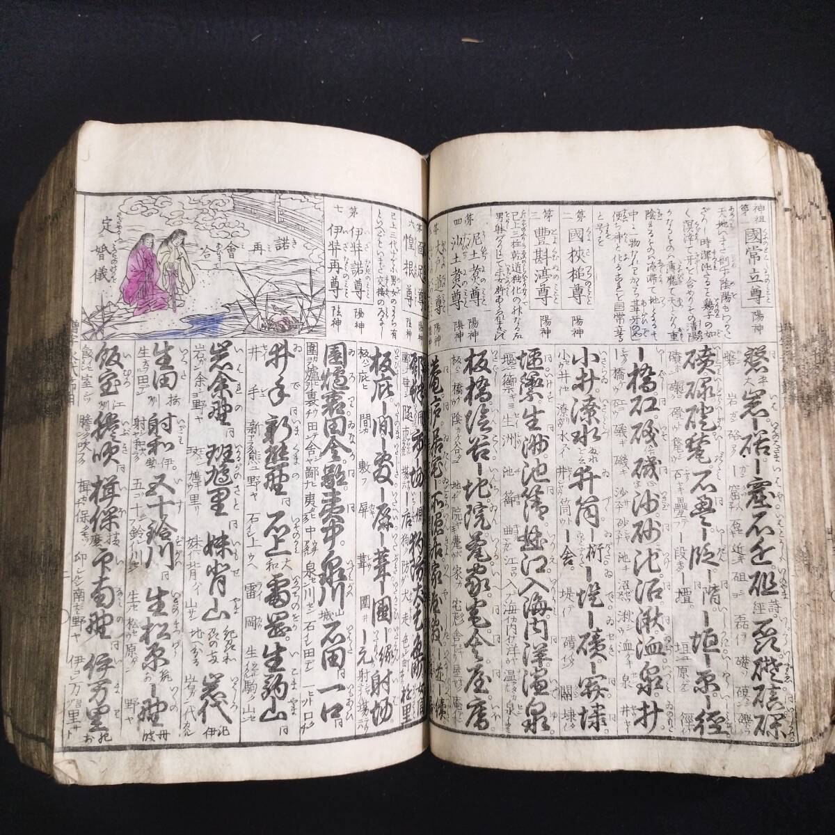 Y205 彩色 木版画 絵入 大日本永代節用無尽蔵 極厚本 節用集 古 Y205 彩色 木版画 絵入 大日本永代節用無尽蔵 極厚本 節用集 古
