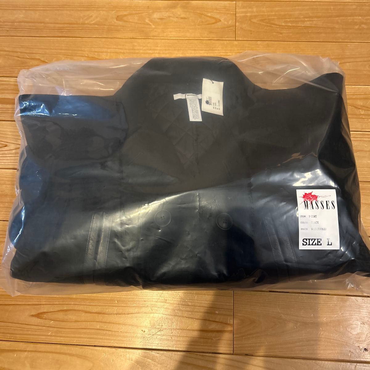 キムタク着同型同色massesマシスP-COAT BLACK PコートLサイズ キムタク着同型同色massesマシスP-COAT BLACK PコートLサイズ