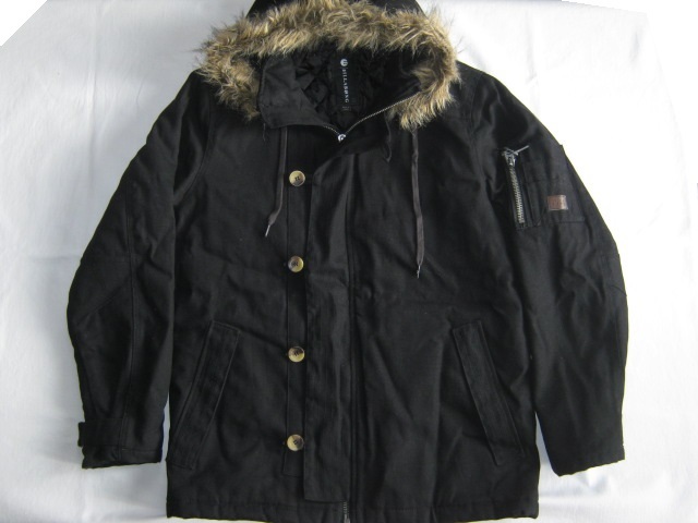 * old clothes beautiful goods BILLABONG Billabong collar fur cotton canvas Duck cloth jacket US size S( Japan size M) black N-2B manner N-3B manner coat *