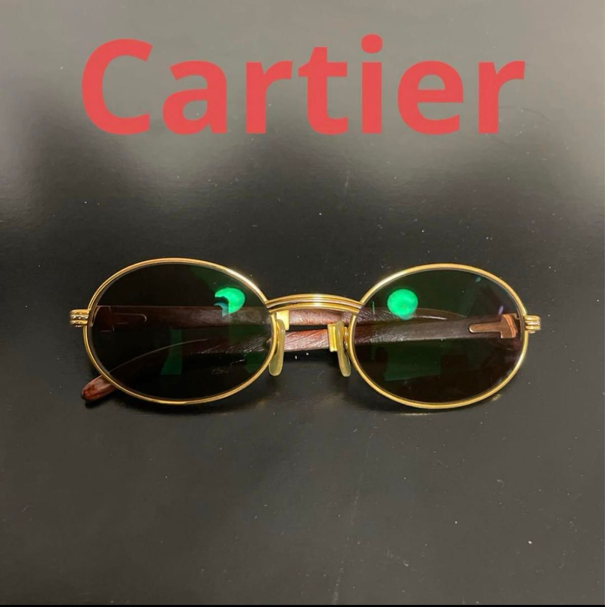 Cartier カルティエ ウッドテンプルサングラス 眼鏡 Cartier カルティエ ウッドテンプルサングラス 眼鏡