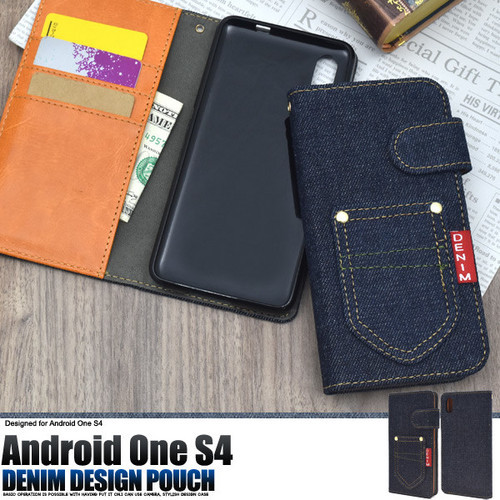 【送料無料】Android One S4 ケース/DIGNO J ケース/デニム手帳型ケース_画像1