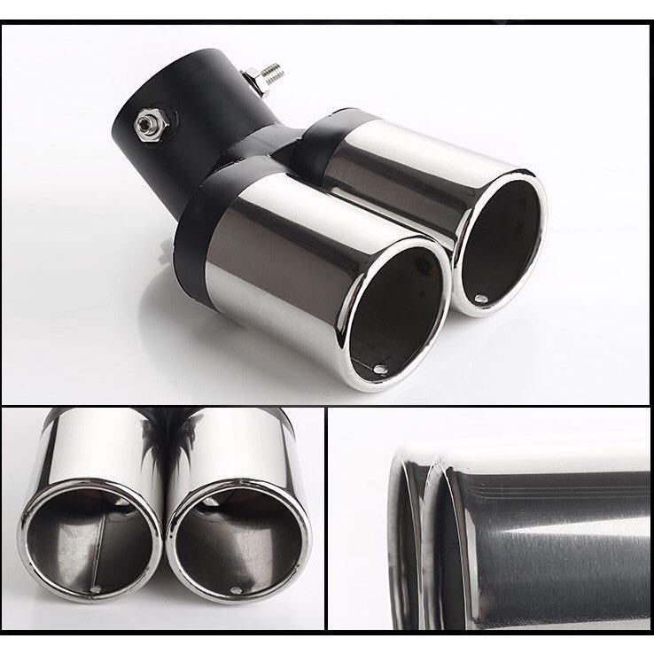 * free shipping new goods 2 piece set all-purpose muffler car 2 pipe out muffler cutter downward all-purpose dual .. original downward for made of stainless steel 