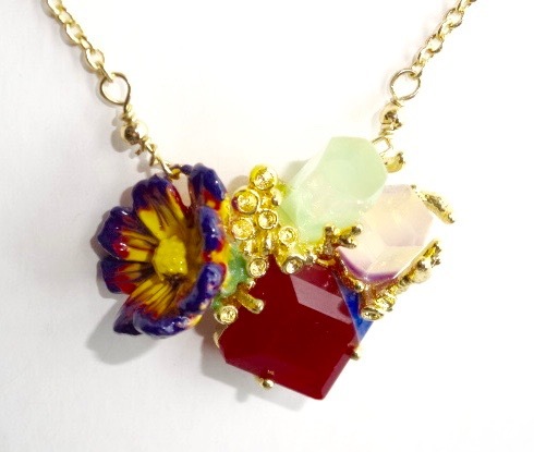 ヤフオク フランス レネレイド ネックレス 花 パープルス ヤフオク フランス レネレイド ネックレス 花 パープルス