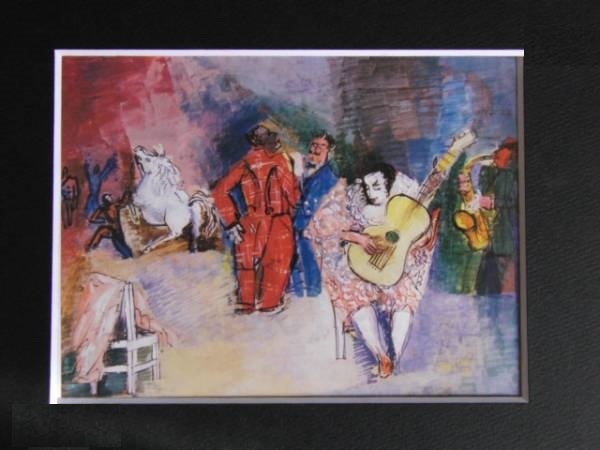 JEAN DUFY,CIRQUE,LES CLOWNS MUSICIENS, overseas edition super rare rezone, new goods frame attaching, postage included,y321