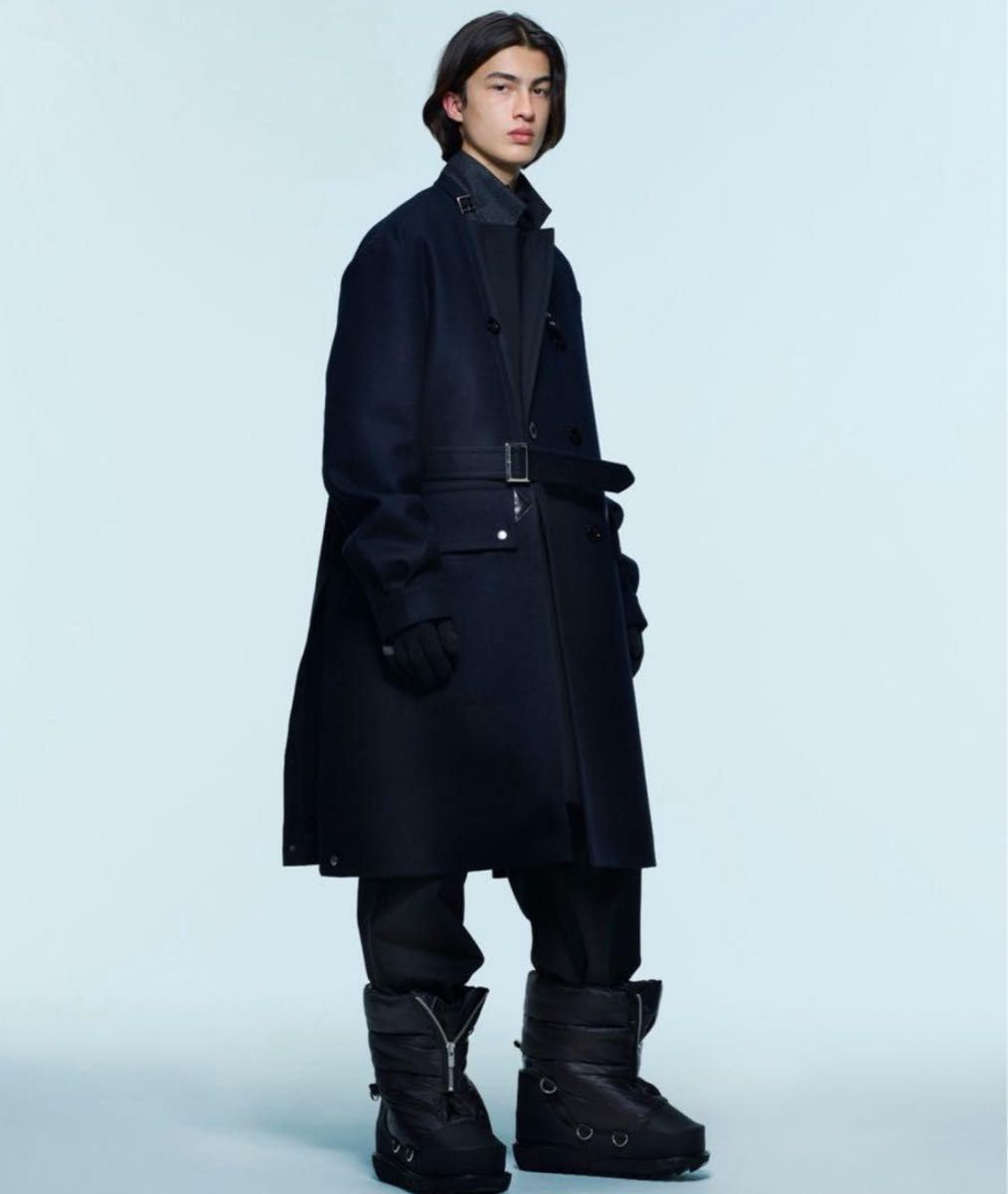sacai サイズ1 22AW ウールコート 02883M ネイビー サカイ sacai サイズ1 22AW ウールコート 02883M ネイビー サカイ