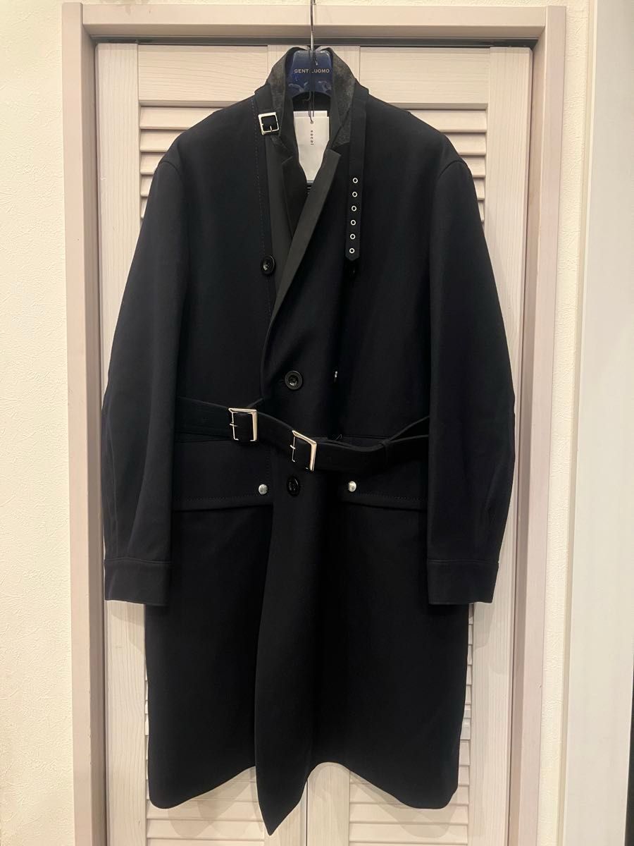 sacai サイズ1 22AW ウールコート 02883M ネイビー サカイ sacai サイズ1 22AW ウールコート 02883M ネイビー サカイ
