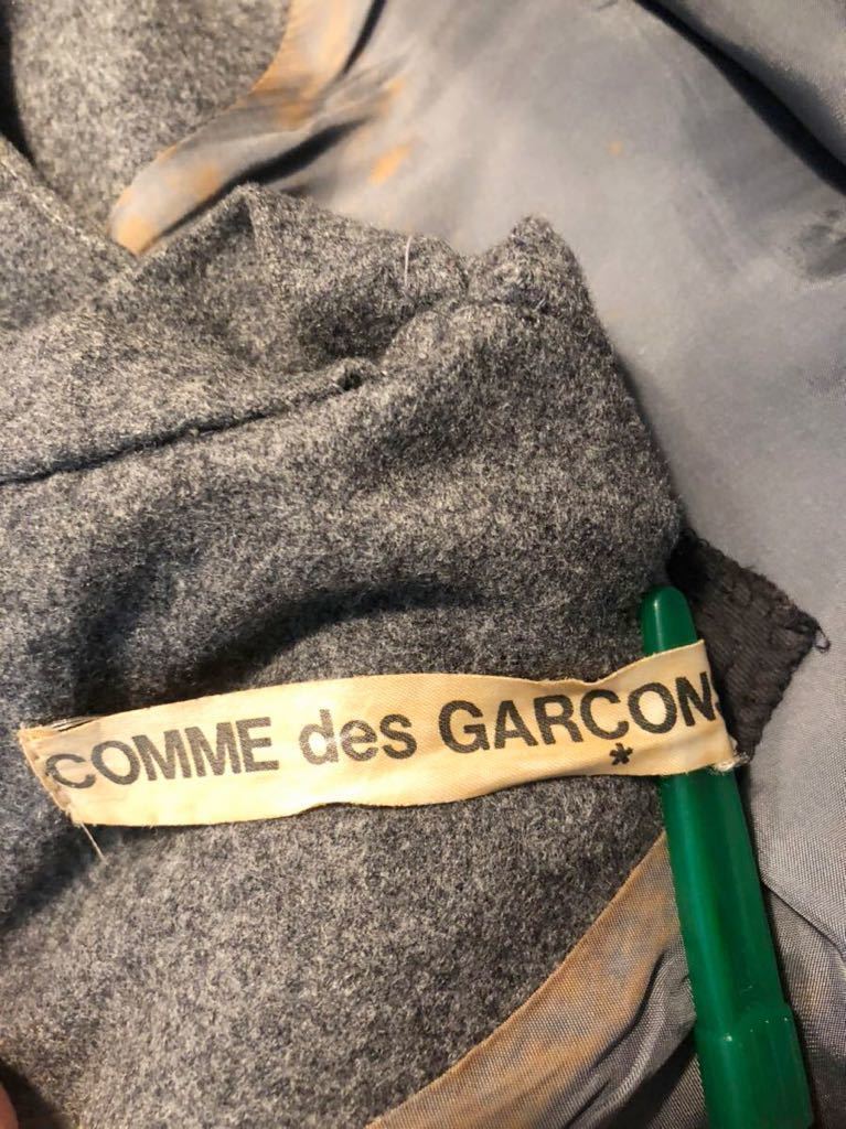 ○ 90s COMME DES GARCONS コムデギャルソン　レディース　グレー　ウール　長袖　ワンピース　ドレス　_画像3