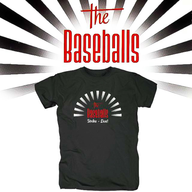 【新品】Ｔシャツ [Mサイズ] ★ 超人気 !!!ドイツ ネオロカ The Baseballs Strike-Live! デビュー アルバム ツアー T-shirt ネオロカビリー