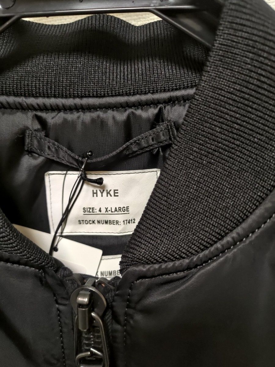 HYKE TYPE MA-1 JACKET ハイク ブラック フライトジャケット HYKE TYPE MA-1 JACKET ハイク ブラック フライトジャケット