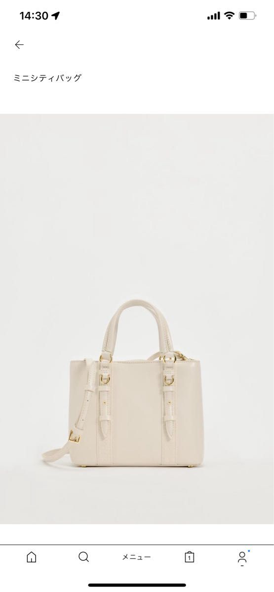 ZARA エクリュ ショルダーバッグ Mサイズ 保存袋付き