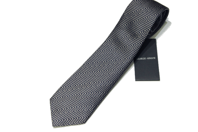  new goods GIORGIO ARMANI (joru geo Armani ) hand made weave diagonal stripe silk necktie Italy made Night blue 