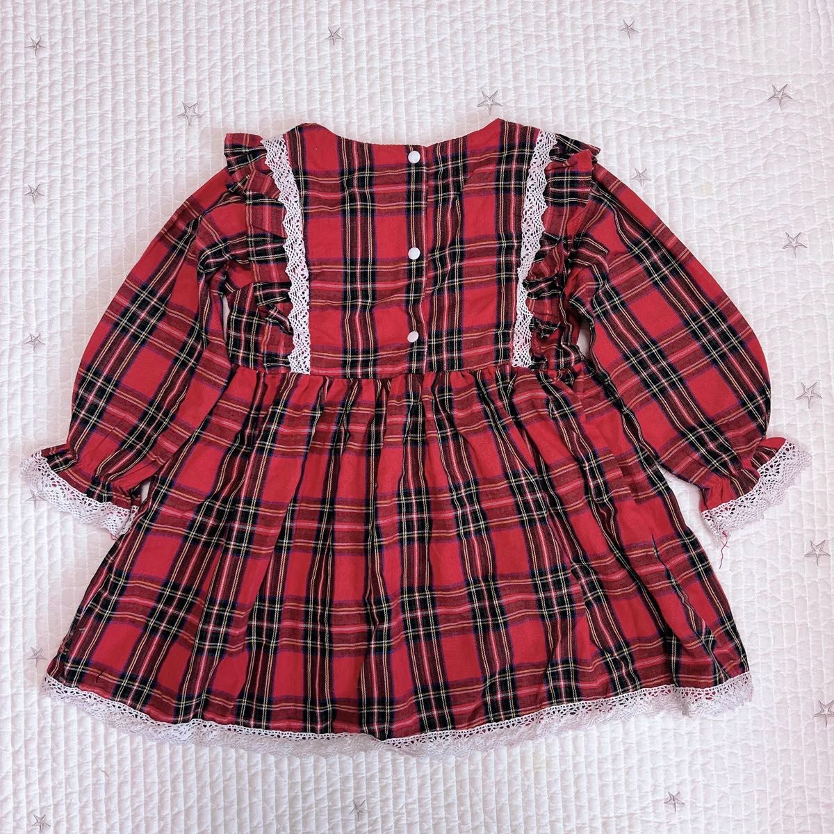 クリスマス ワンピース 女の子 キッズ チェック柄 赤チェック クリスマス ワンピース 女の子 キッズ チェック柄 赤チェック