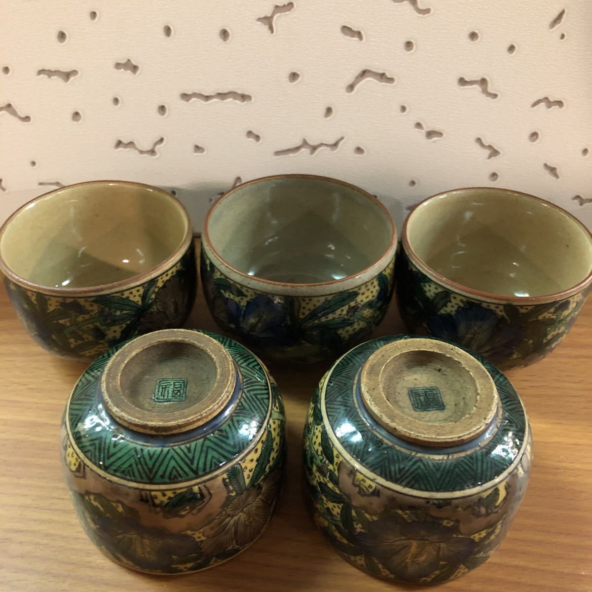 時代物古九谷福古美術アンティーク5個セット煎茶道具極上品古い茶道具