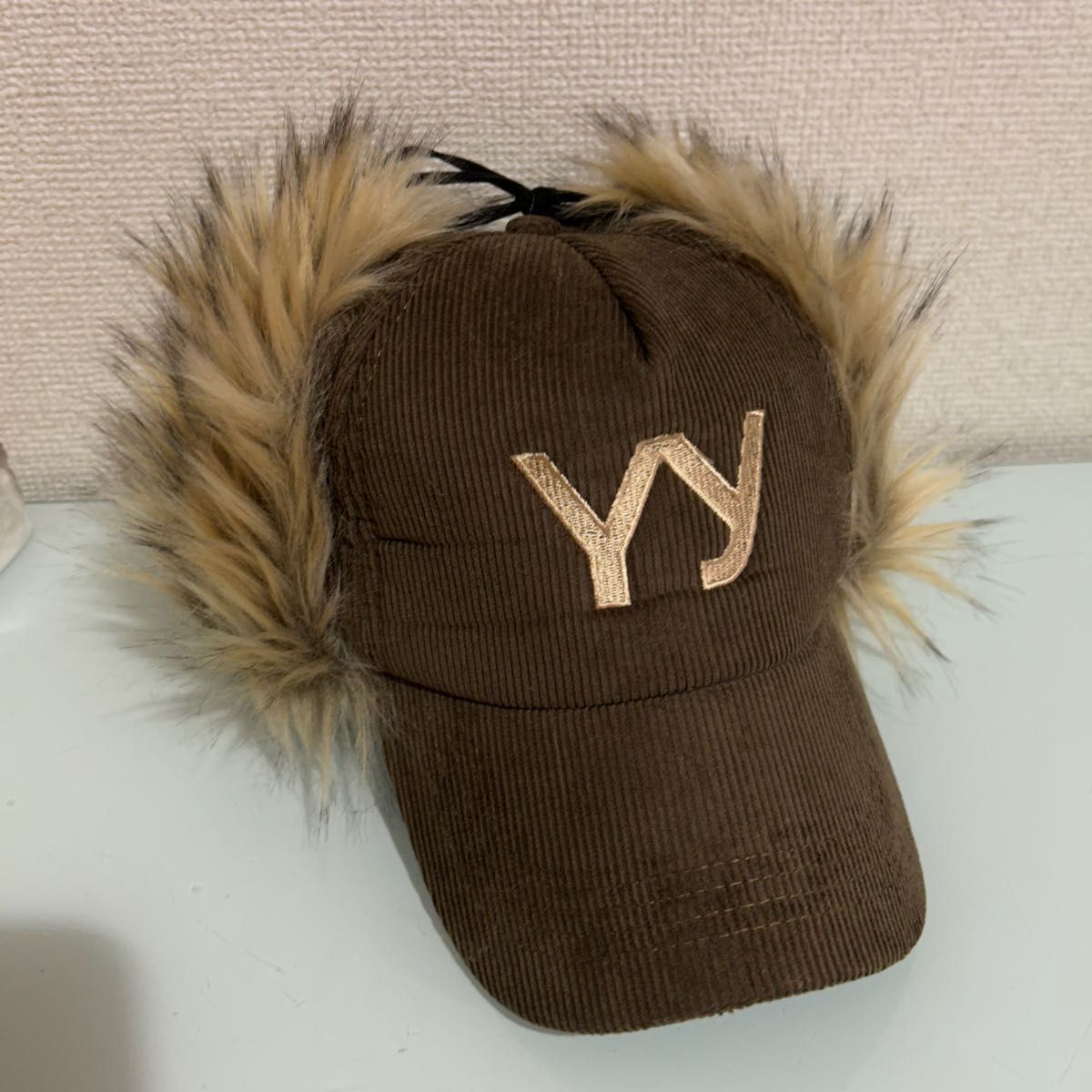 Open YY FAUX FUR CORDUROY EARFLAP CAP オープンワイワイ Open YY FAUX FUR CORDUROY EARFLAP CAP オープンワイワイ
