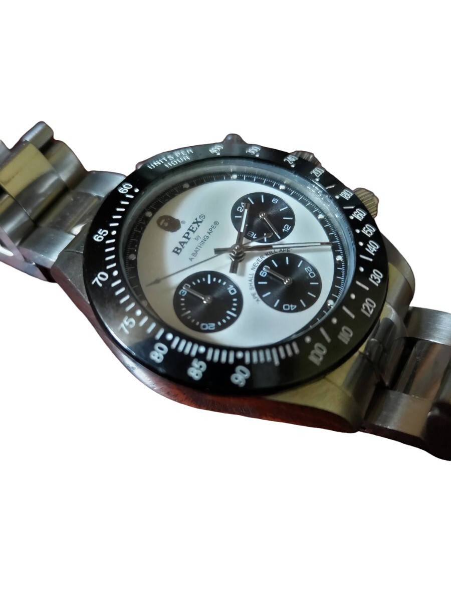 BAPEX サルマリーナ 自動巻き デイトナタイプ パンダ 腕時計 BAPEX サルマリーナ 自動巻き デイトナタイプ パンダ 腕時計