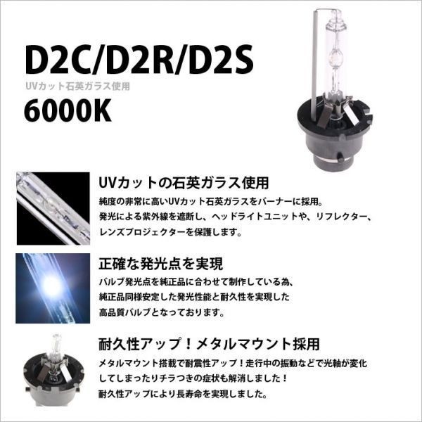 アルファード■送料無料/D2C/D2R/D2S純正交換HIDバルブ6000K_画像2