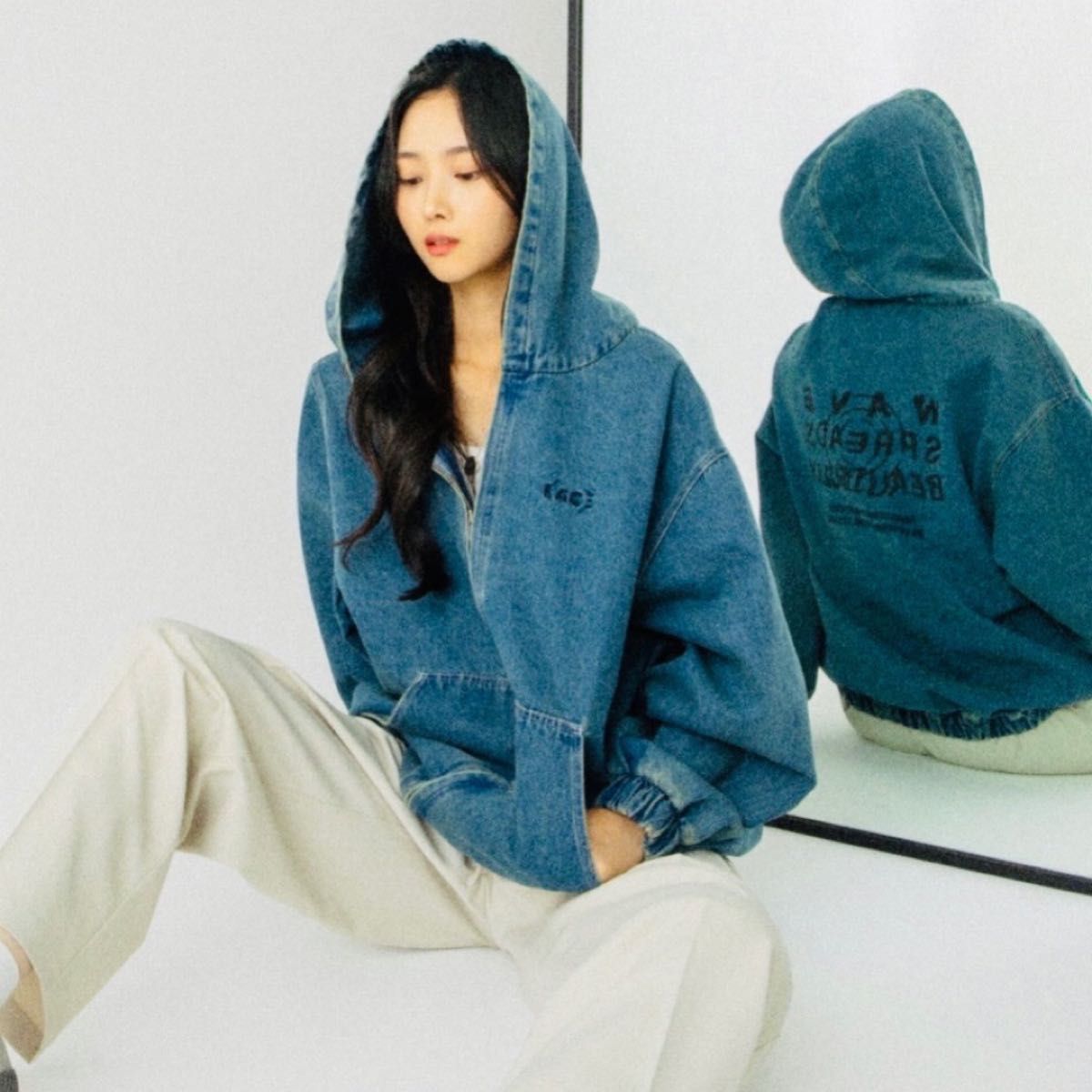 BTS JIMIN ジミン 韓国 ソウル 展示会 デニム ジップアップ BTS JIMIN ジミン 韓国 ソウル 展示会 デニム ジップアップ
