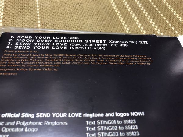 [CD одиночный *CDS] 03 год все Британия 30 ранг [Send Your Love] Sting( стойка ng)