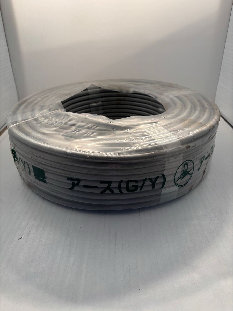 【未使用品】VCT 電線 富士電線 600V 絶縁 条長100m 質量13.5㎏ 灰 3×1.25
