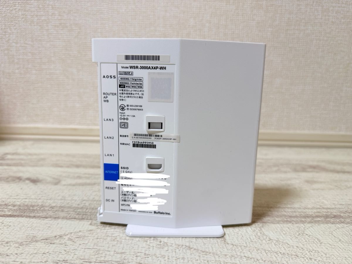 BUFFALO Wi-Fiルーター 無線LAN WSR-3000AX4P-WH (ホワイト BUFFALO Wi-Fiルーター 無線LAN WSR-3000AX4P-WH (ホワイト
