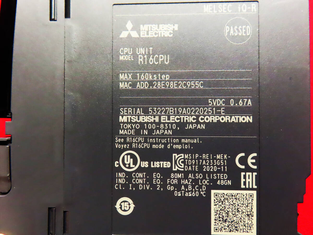 Mitsubishi 三菱電機 R16CPU シーケンサ CPUユニット 2020年製 Mitsubishi 三菱電機 R16CPU シーケンサ CPUユニット 2020年製