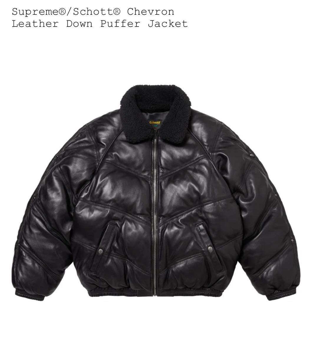 専用 Supreme x Schott Chevron Leather Down Puffer Jacket 専用 Supreme x Schott Chevron Leather Down Puffer Jacket