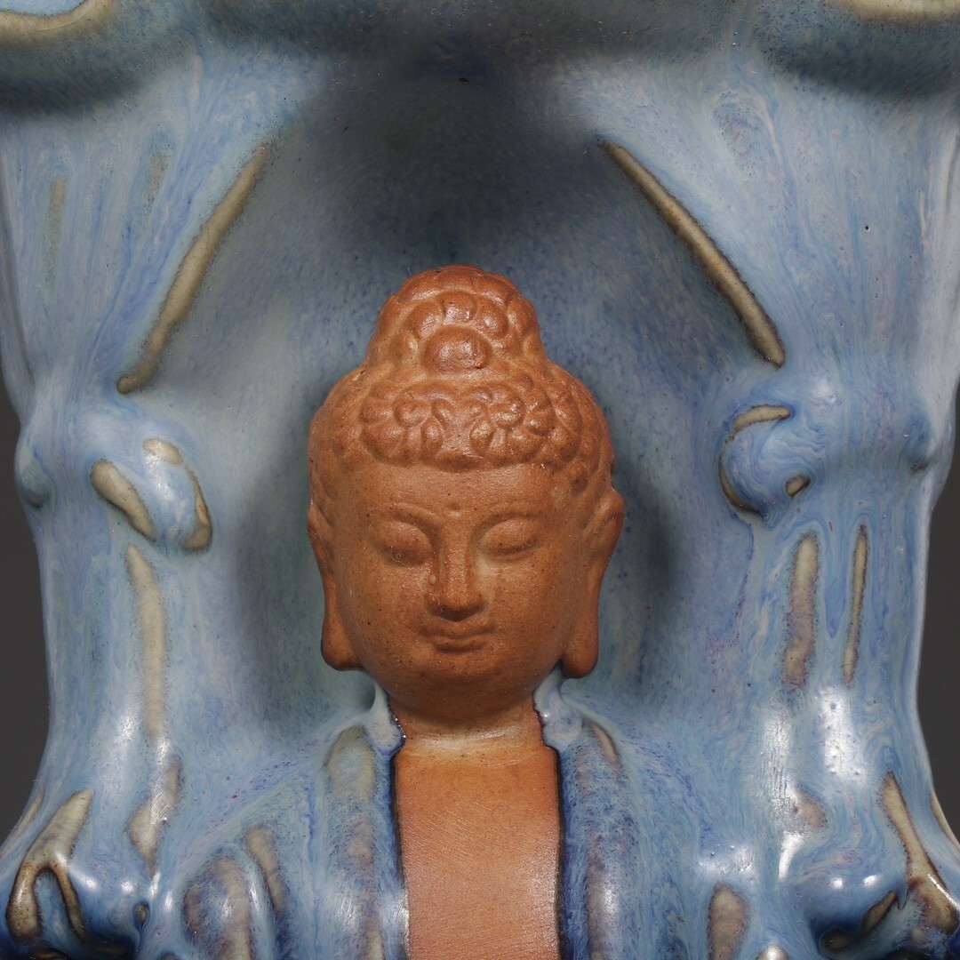 宋汝窯五子登科六孔ひょうたん瓶 装飾品 現代工芸品 美術品 置物 宋・古陶瓷品・官窯・包口・炫紋・梅瓶』極細工 置物古賞物 中国