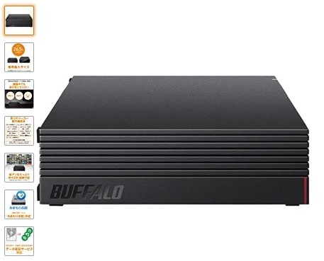 ECC SITE SP BUFFALO OUTPUT 4TB HDD TV/PC/PS4/4K SILENT COMPACT HD-AD4U3_画像1