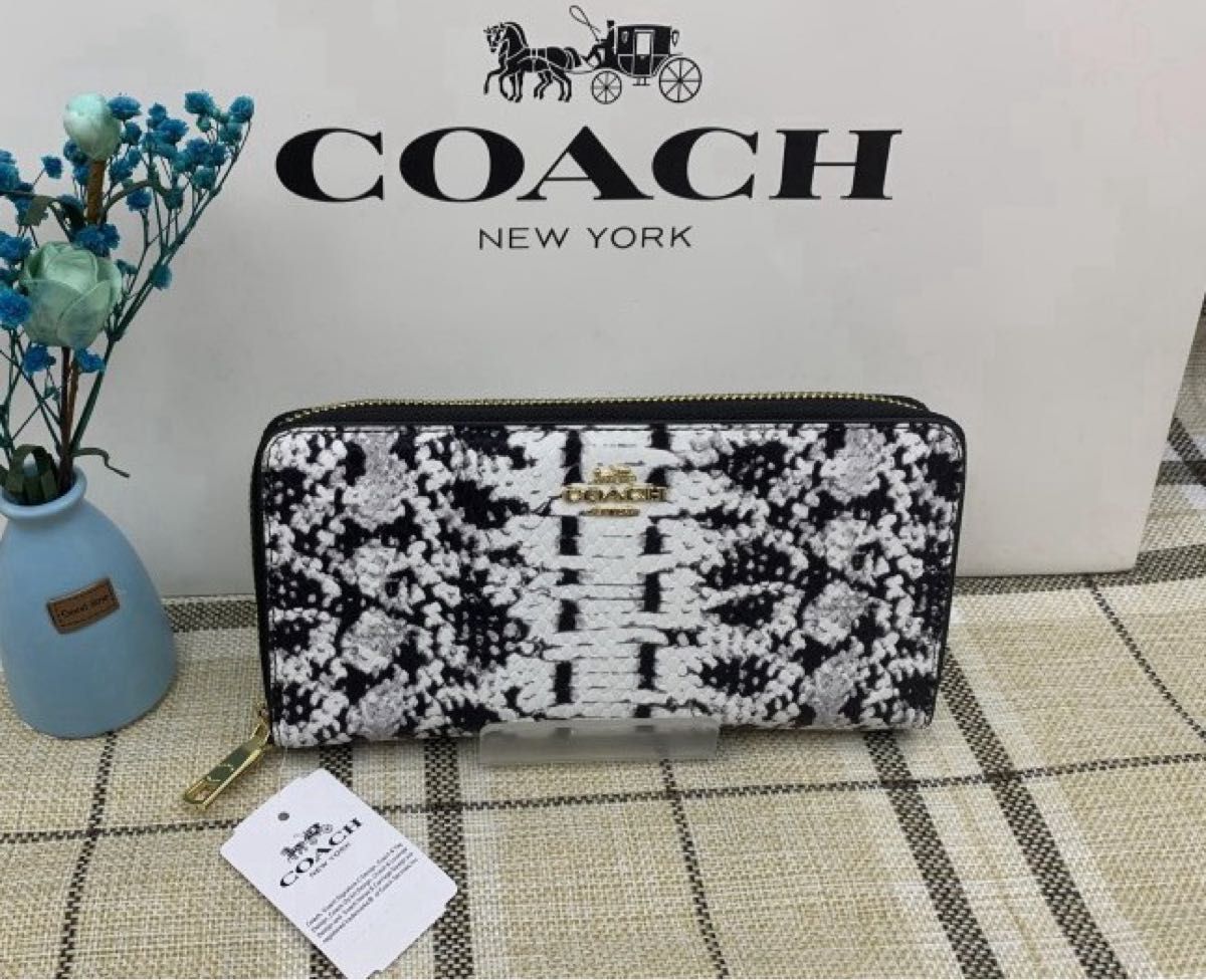 COACH コーチ 財布 長財布 エンボスドスネークレザー 蛇柄 COACH コーチ 財布 長財布 エンボスドスネークレザー 蛇柄