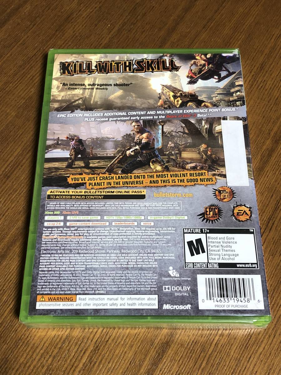 新品未開封 Xbox360★BULLET STORM EPIC EDITION バレットストーム海外版★_画像2