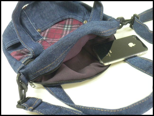  jeans remake Denim 2way shoulder handbag 1 point only / hand made bag ALL20%OFF
