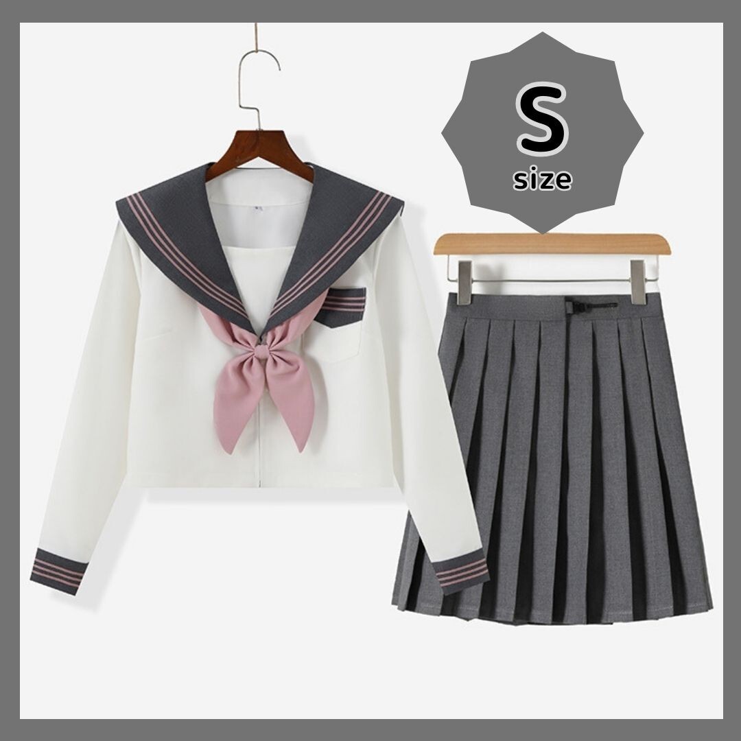  cosplay sailor suit top and bottom set long sleeve uniform school uniform ribbon Halloween pleated skirt JK high school student JK culture festival an educational institution festival .....ko-teS