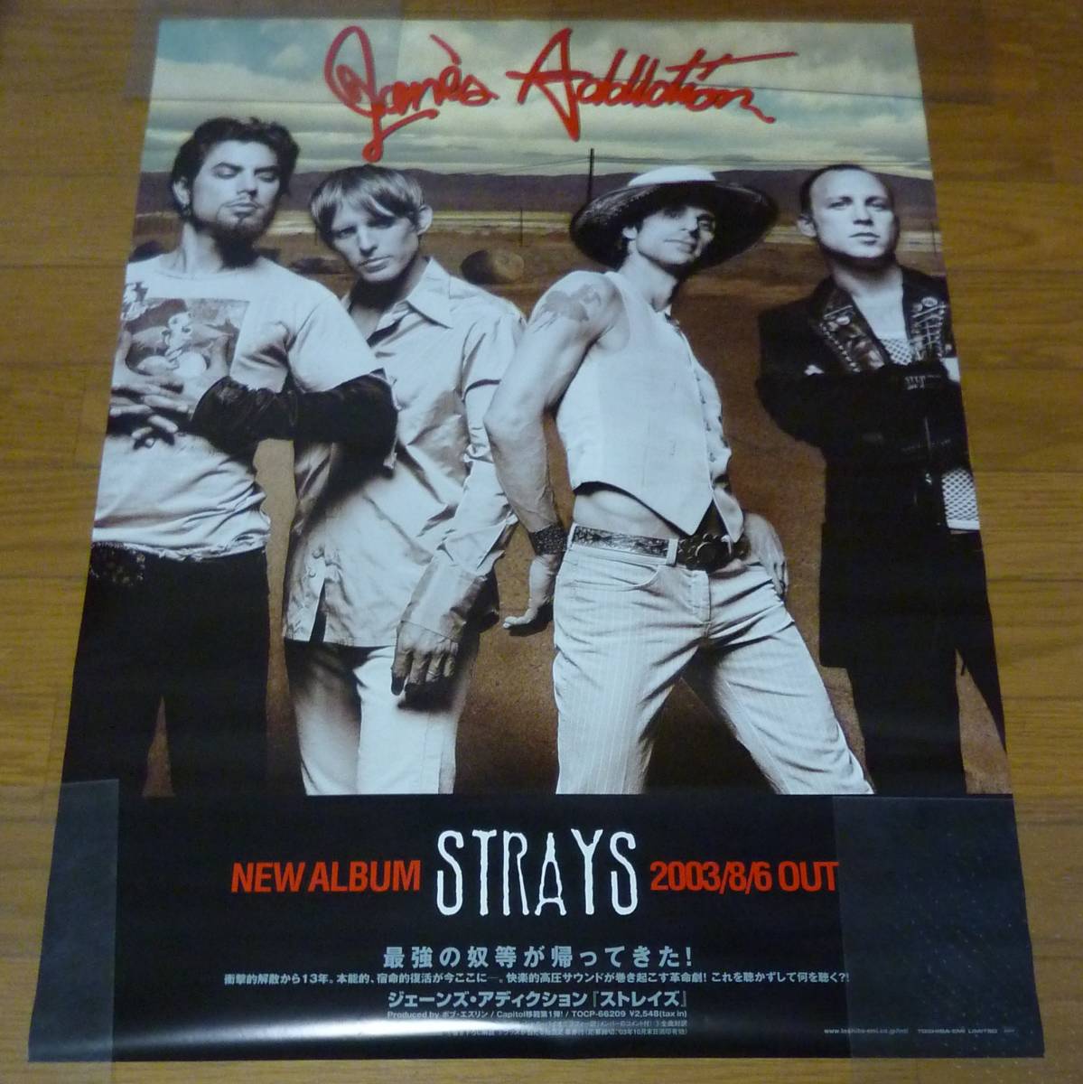 画鋲穴無【ポスター】Jane's Addiction ジェーンズ・アディクション STRAYS 発売告知ポスター B2程度サイズ 非売品の画像2