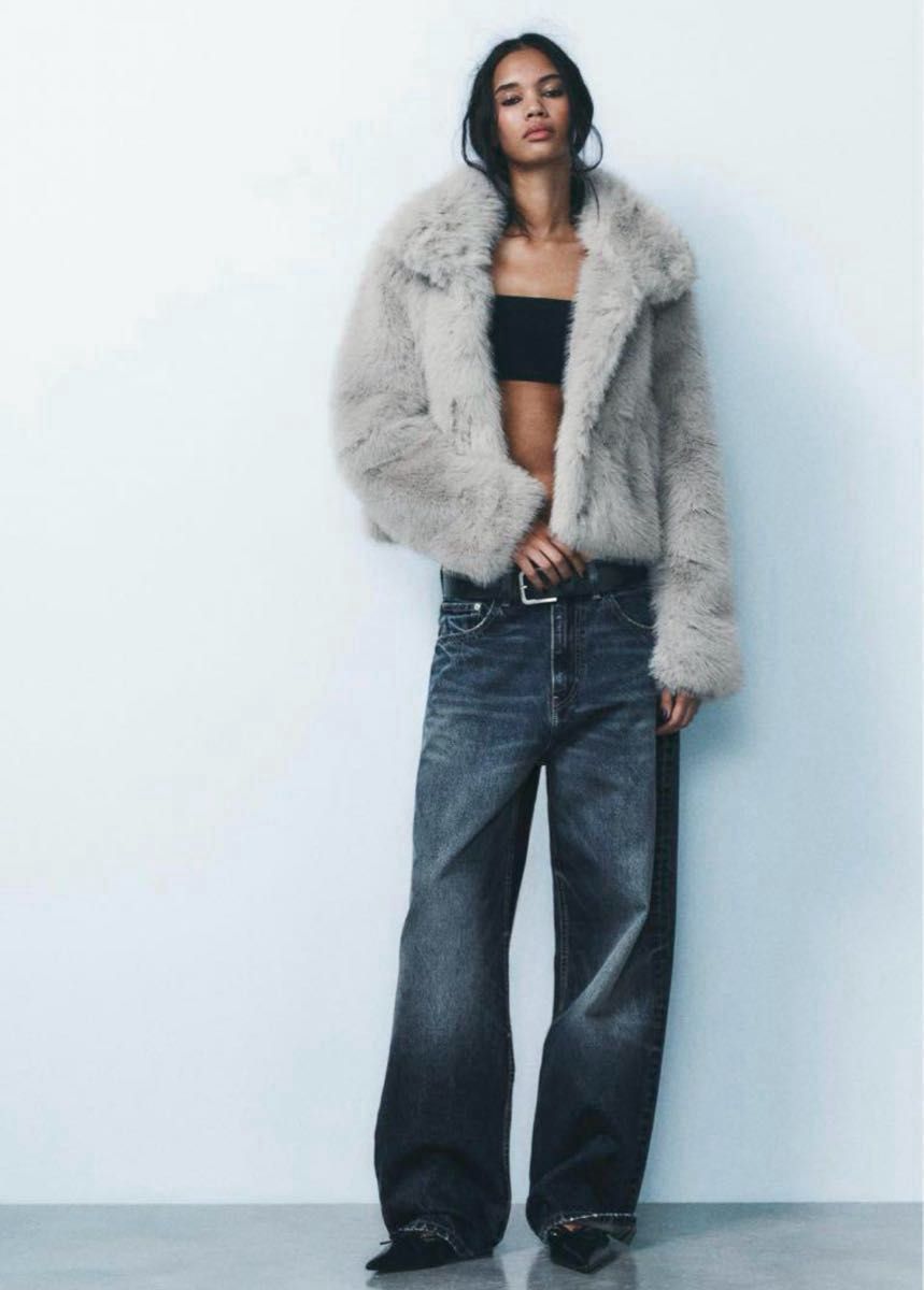 ZARA フェイクファーショートコート パールグレー|Yahoo!フリマ ZARA フェイクファーショートコート パールグレー|Yahoo!フリマ