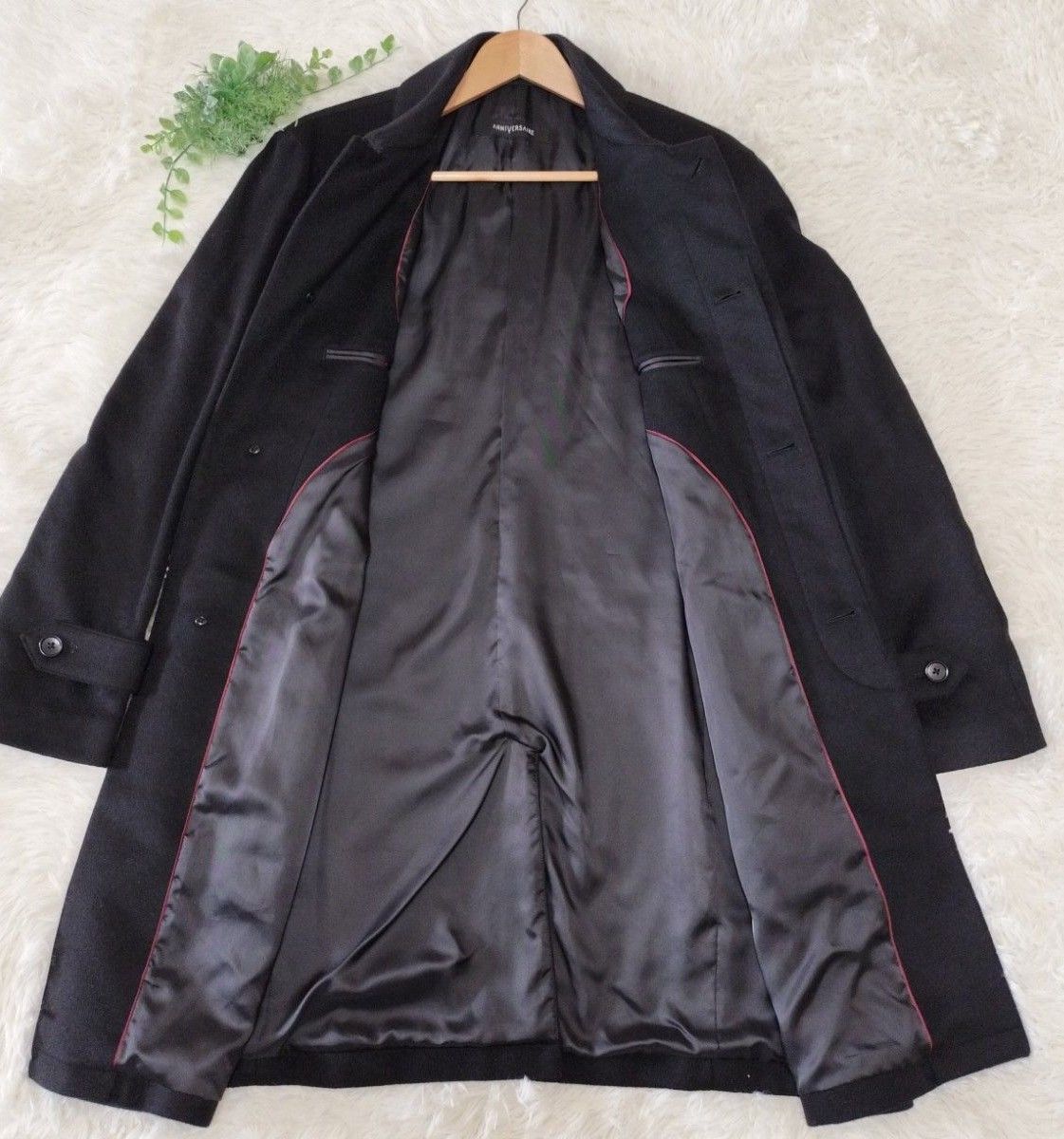 美品】AOKI ANNIVERSAIRE カシミヤ100 メンズコート LL ブラック 美品】AOKI ANNIVERSAIRE カシミヤ100 メンズコート LL ブラック