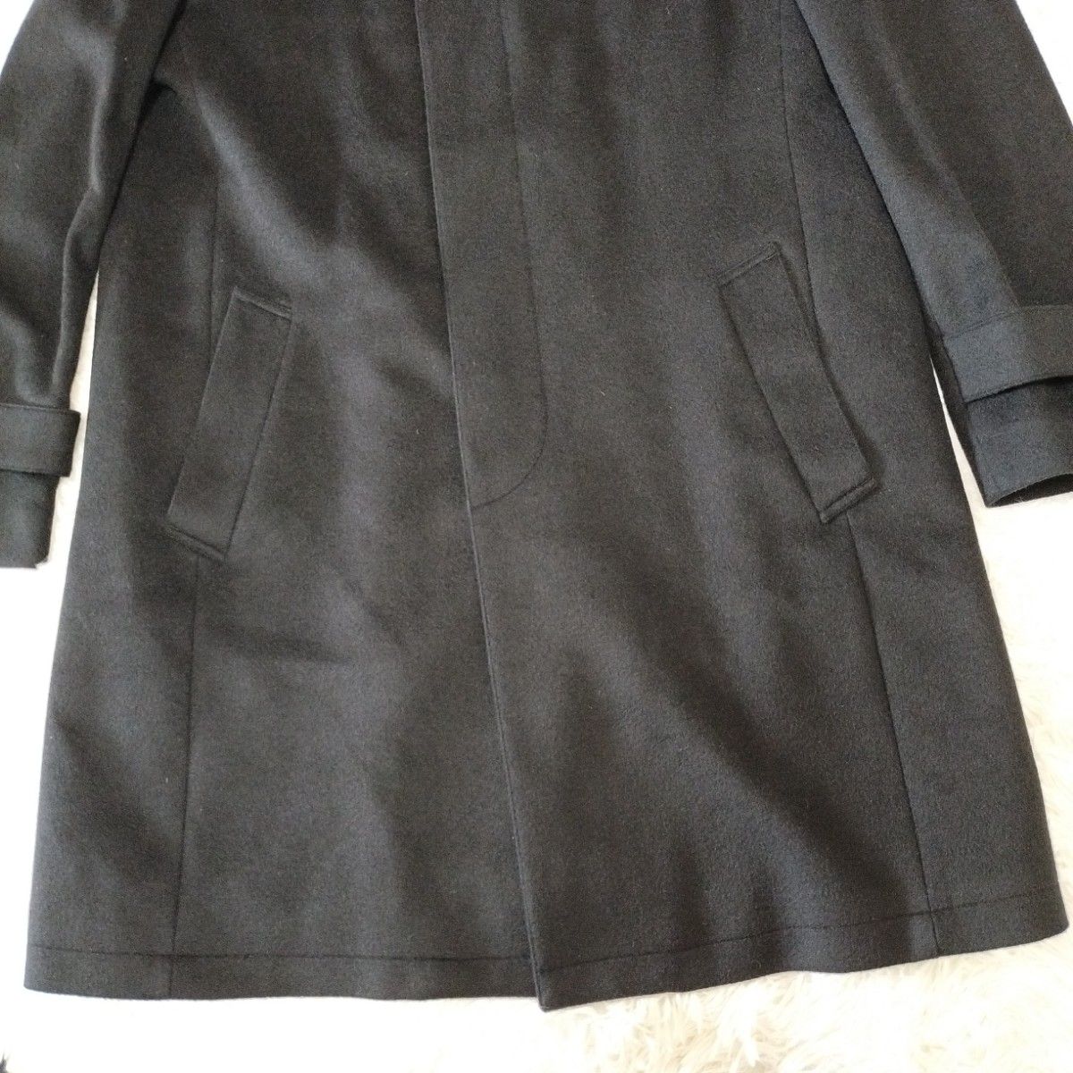 美品】AOKI ANNIVERSAIRE カシミヤ100 メンズコート LL ブラック 美品】AOKI ANNIVERSAIRE カシミヤ100 メンズコート LL ブラック