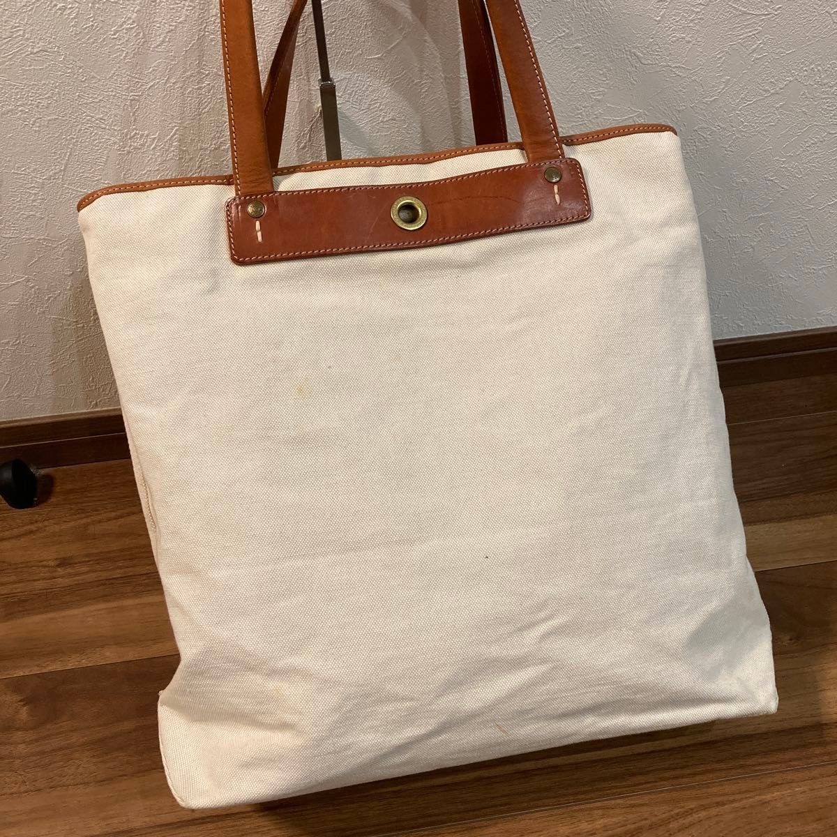 大容量 】木の庄帆布 キャンパス×レザー トートバッグ 本革使用 大容量 】木の庄帆布 キャンパス×レザー トートバッグ 本革使用