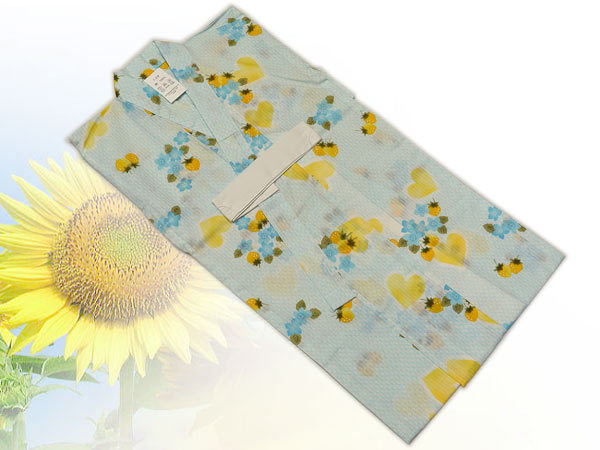 ☆★新品★☆女の子用浴衣【９０サイズ】☆水色系☆【K-90-1】k