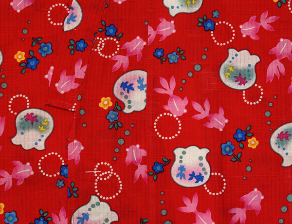 ☆★新品★☆女の子用浴衣【９０サイズ】☆赤系☆【K-90-2】k